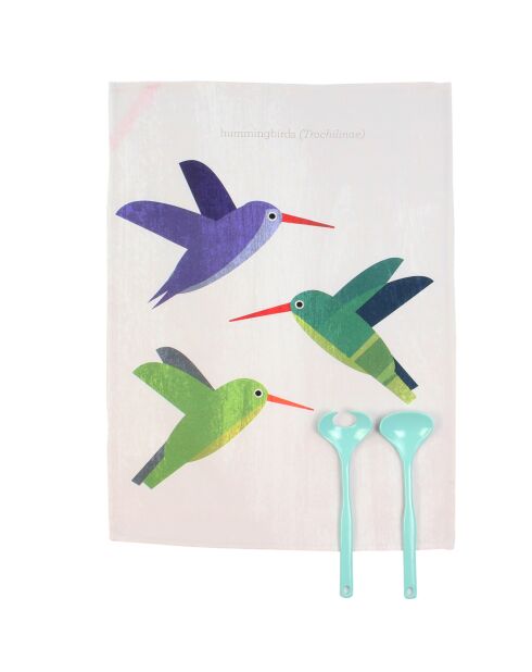 Küchentücher mit 2 weißen Vögeln - 70x50 cm