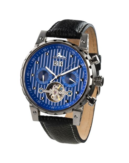 Montre automatique Homme en Cuir Newport noire