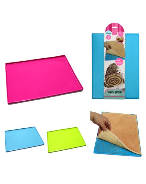 Plaque à génoise silicone coloris aléatoire - 37x27 cm