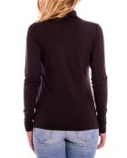 Pull Col Cheminée marron