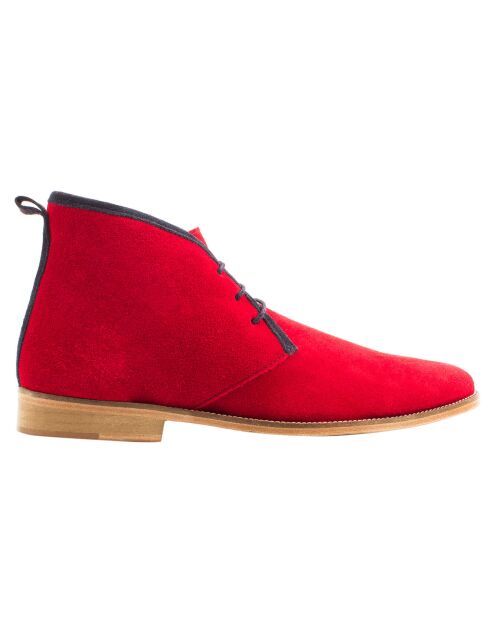 Boots en Velours de Cuir Le Poète rouge/marine