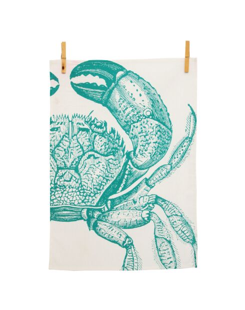 2 blaue Meeresgeschirrtücher weiß/blau - 70x50 cm