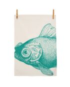 2 blaue Meeresgeschirrtücher weiß/blau - 70x50 cm