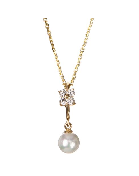 Geschenkanhänger aus Gelbgold mit weißen Perlen