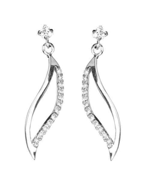 Boucles d'oreilles Vague de Tendresse or blanc