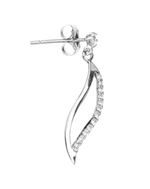 Boucles d'oreilles Vague de Tendresse or blanc