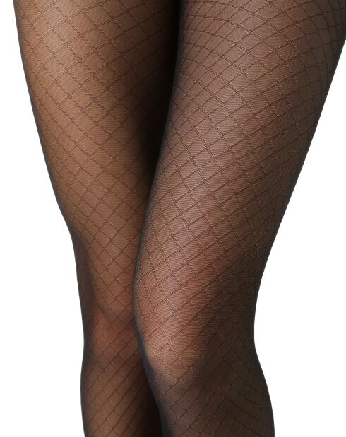 Collants signature illusion résille noirs
