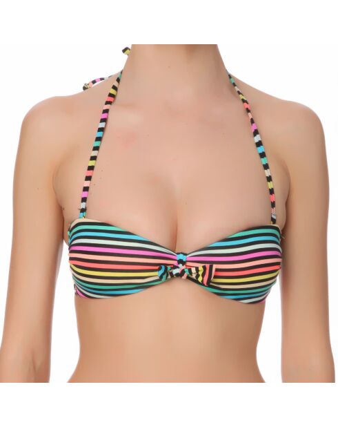 Haut de maillot bandeau multicolore