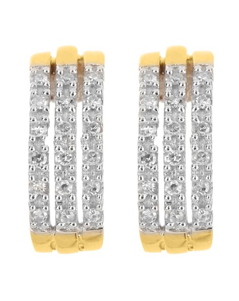 Boucle d'Oreilles Galery diamants 0.19 ct or jaune