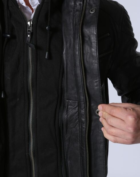 Blouson en Cuir Luigi noir