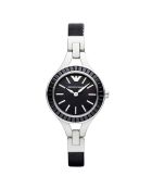 Montre Femme en Acier & Cuir argentée