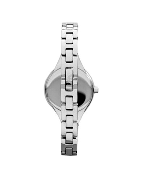 Montre Femme en Acier & Cuir argentée