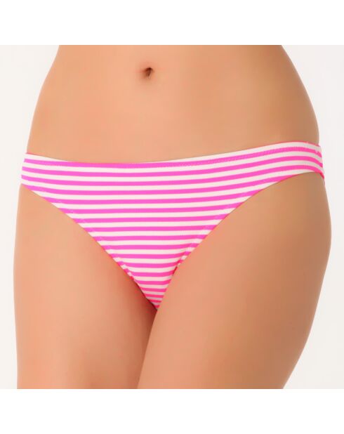 Bikinihose Captain in Weiß und Neonrosa