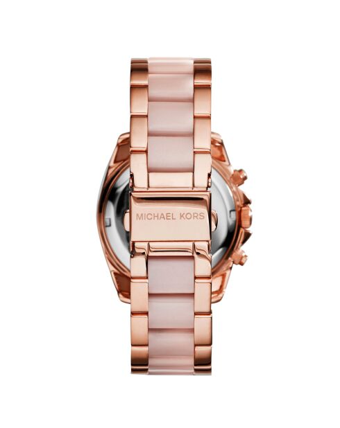 Montre Femme en acier inoxydable et acétate doré rose