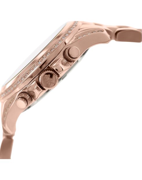 Montre Femme en acier inoxydable et acétate doré rose