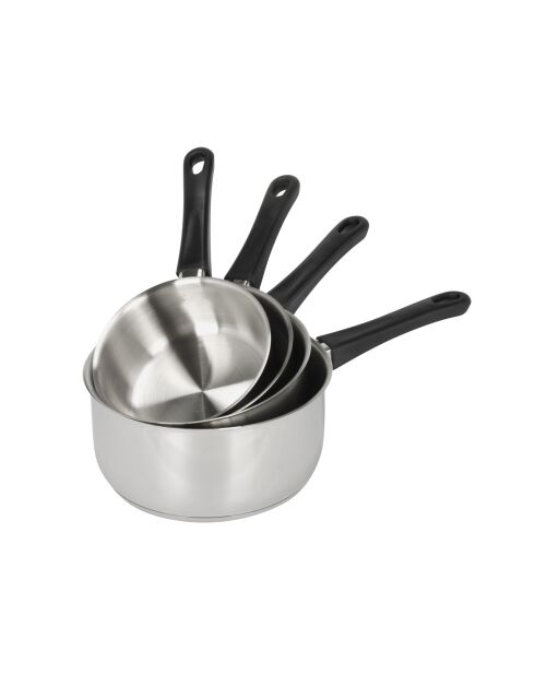 4 sartenes específicas de acero inoxidable - D. 14/16/18/20 cm