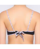 Maillot top triangle noir imprime gris