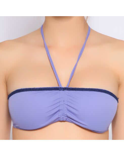 Maillot top bandeau parme