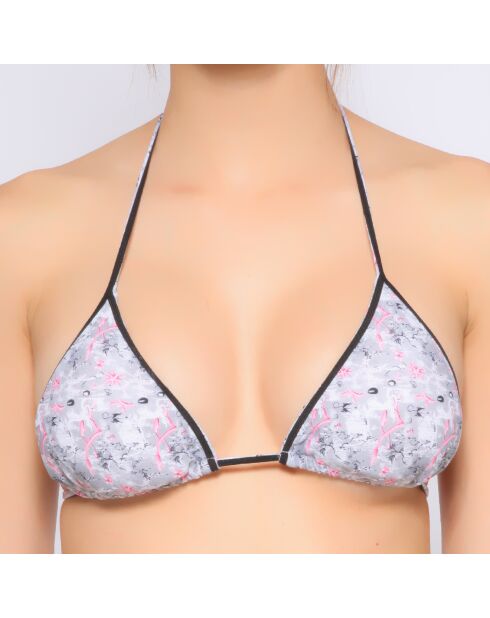 Maillot top triangle imprime gris