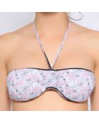 Maillot top bandeau imprime gris