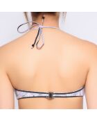Maillot top bandeau imprime gris