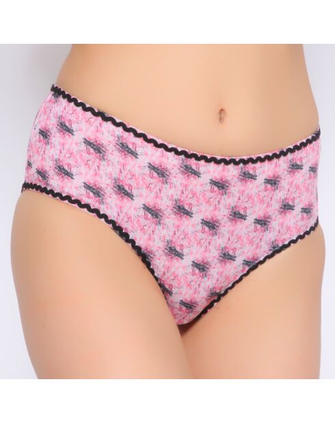 Maillot shorty imprime fleurs rose