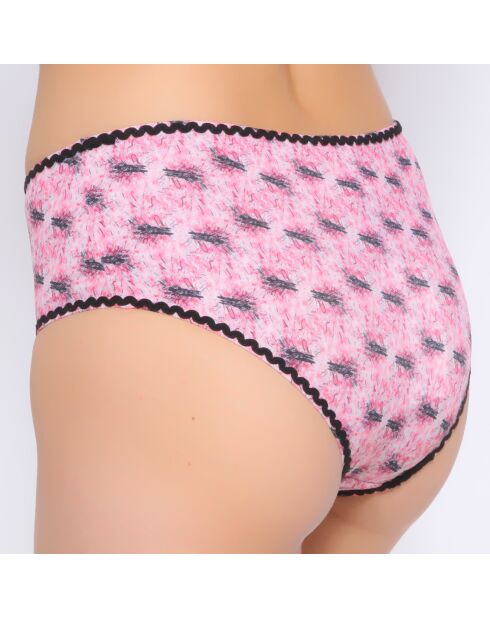 Maillot shorty imprime fleurs rose