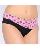 Maillot culotte noir imprime fleurs