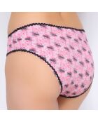 Maillot culotte imprime fleurs rose