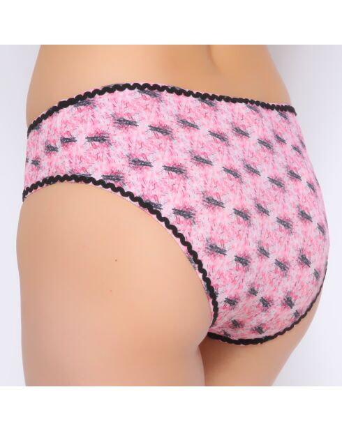 Maillot culotte imprime fleurs rose