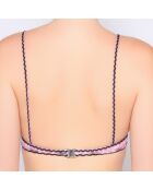 Maillot top triangle imprime fleurs rose