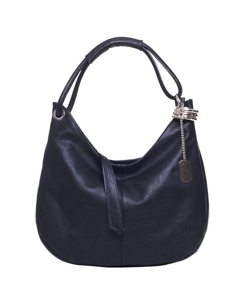 Schwarze Lederhandtasche 38x34x10 cm