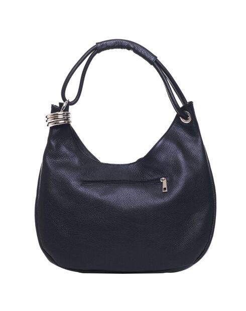 Schwarze Lederhandtasche 38x34x10 cm