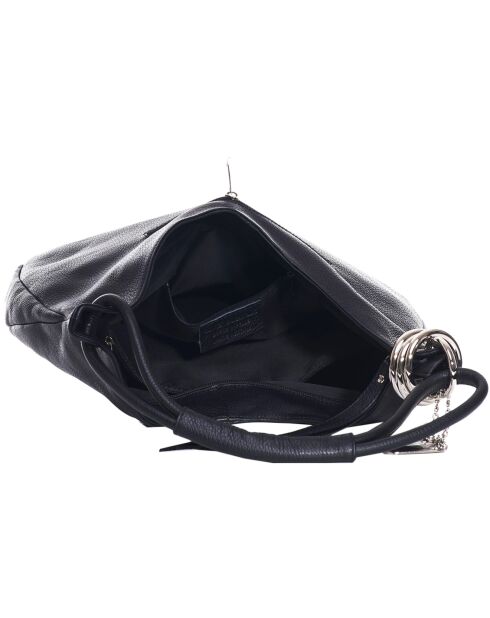 Schwarze Lederhandtasche 38x34x10 cm