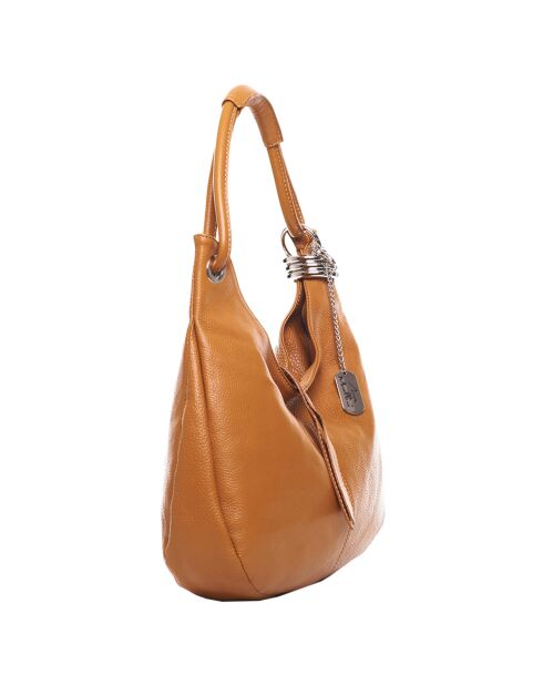 Cognac leren handtas 38x34x10 cm