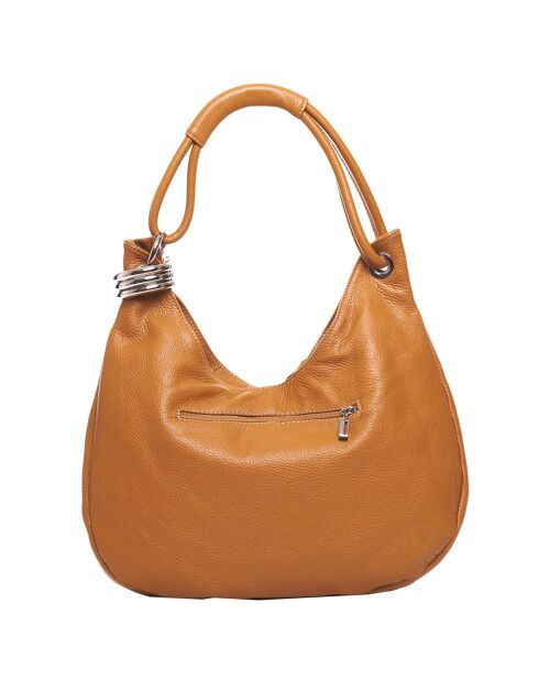 Cognac leren handtas 38x34x10 cm