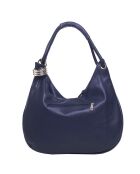 Marineblauwe leren handtas 38x34x10 cm