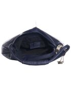 Marineblauwe leren handtas 38x34x10 cm