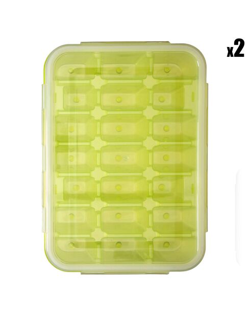2 Bacs à glaçons avec couvercle coloris aléatoire