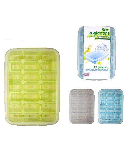 2 Bacs à glaçons avec couvercle coloris aléatoire