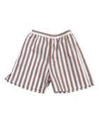 Short en coton Virgile rayé chocolat