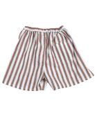 Short en coton Virgile rayé chocolat