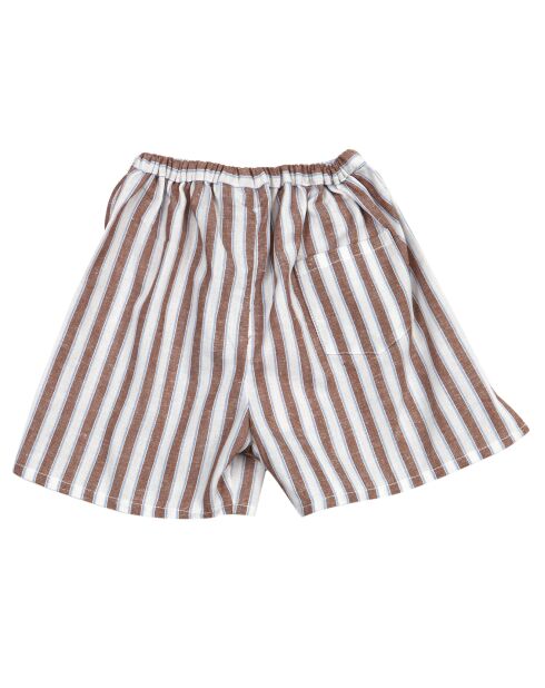 Short en coton Virgile rayé chocolat