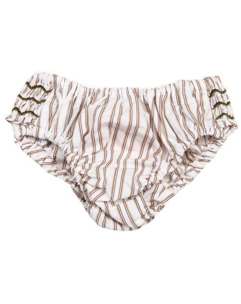 Maillot de bain en coton Anemone rayé beige
