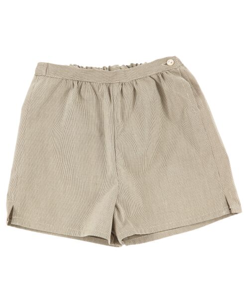 Short en coton Virgile rayé vert