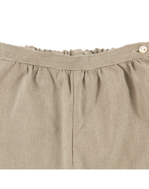 Short en coton Virgile rayé vert
