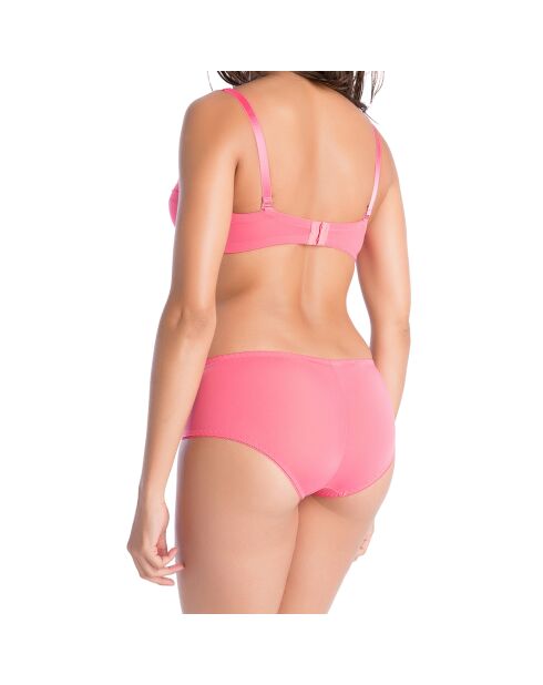 Ensemble soutien-gorge paddé et shorty saisissante rose