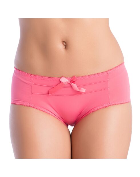 Ensemble soutien-gorge paddé et shorty saisissante rose