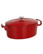 Cocotte ovale emaillée 6.5 L rouge - 31x24x12.5 cm