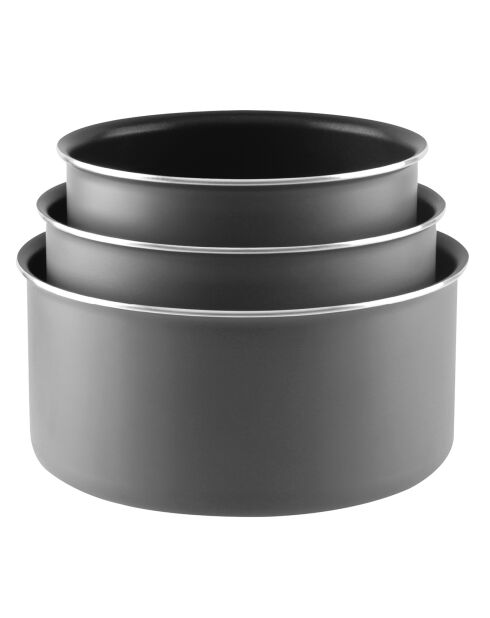3 sartenes antiadherentes de aluminio color topo - D.16/18/20 cm